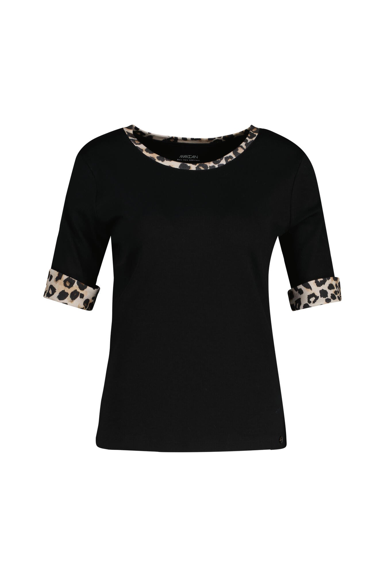 T-Shirt  aus Baumwolle - 900 - Schwarz