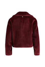 Kunstpelzjacke mit Reversekragen - 294 - Rot