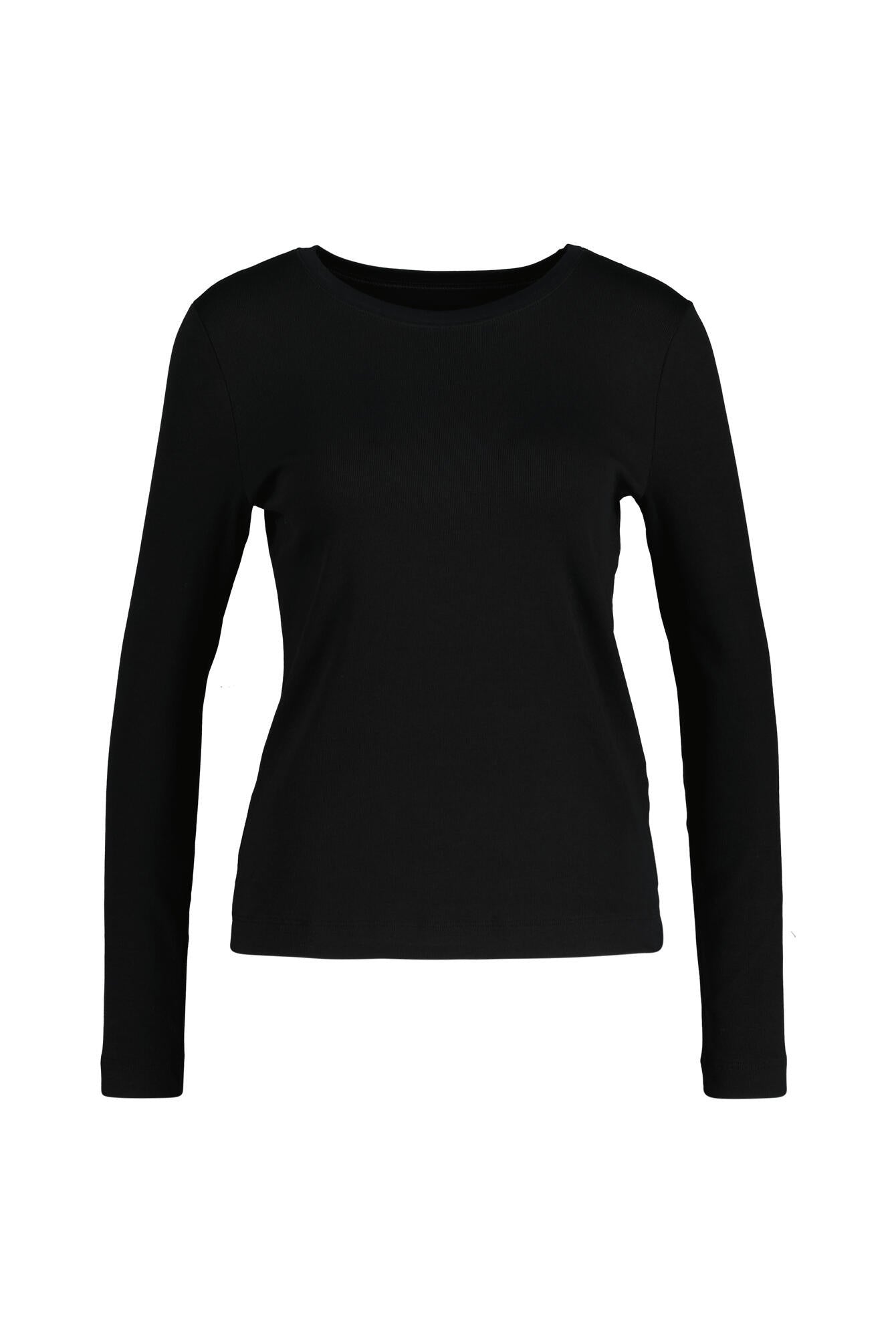 Langarmshirt aus Baumwolle - 900 - Schwarz