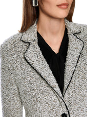 Bouclé-Blazer aus Baumwollmix - 182 - Grau