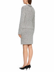 Bouclé-Blazer aus Baumwollmix - 182 - Grau