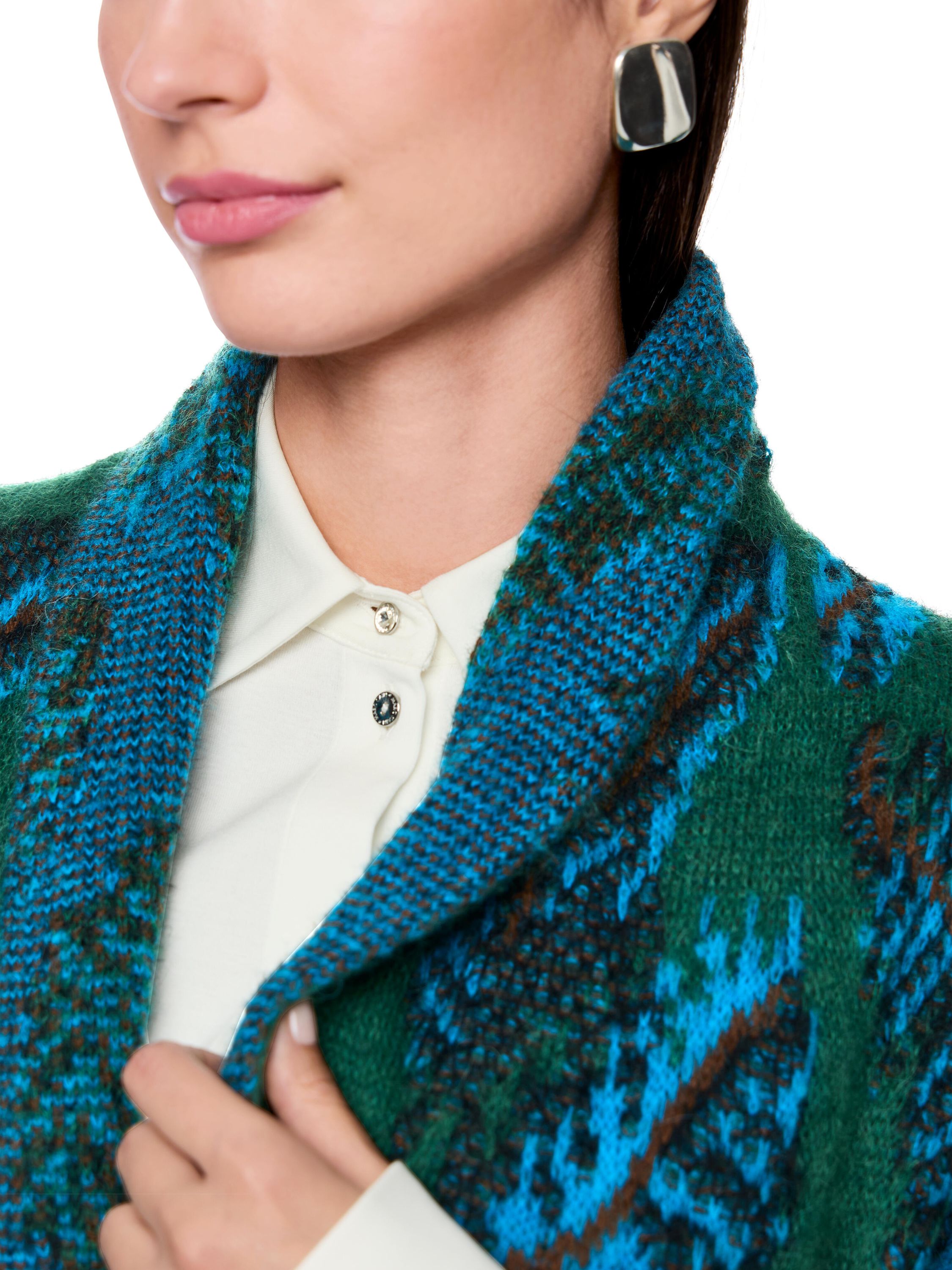 Strickjacke gemustert aus Wollmix - 556 - Grün