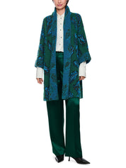 Strickjacke gemustert aus Wollmix - 556 - Grün