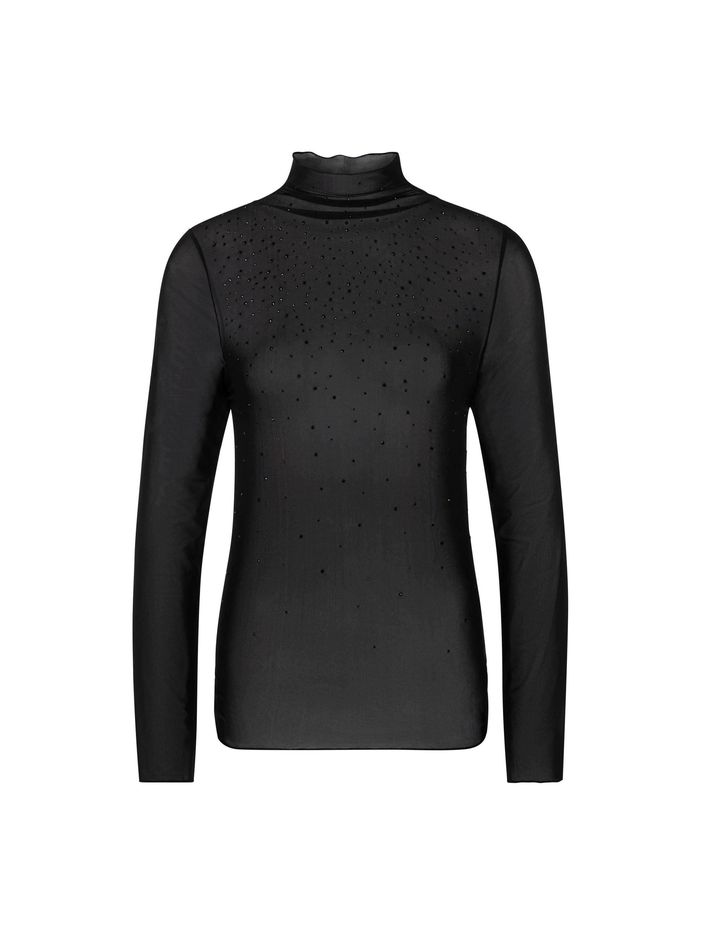 Langarmshirt aus Mesh - 900 - Schwarz
