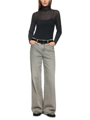 Langarmshirt aus Mesh - 900 - Schwarz