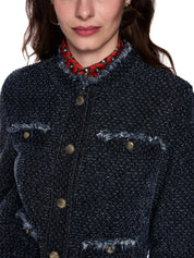 Jacke in Tweed-Optik - 357 - Blau