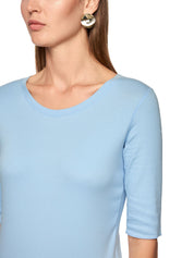 T-Shirt aus gerippt - 316 - Blau