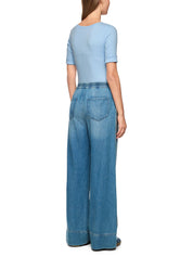 T-Shirt aus gerippt - 316 - Blau