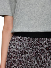 Plisseerock mit Leo Print - 293 - Violett