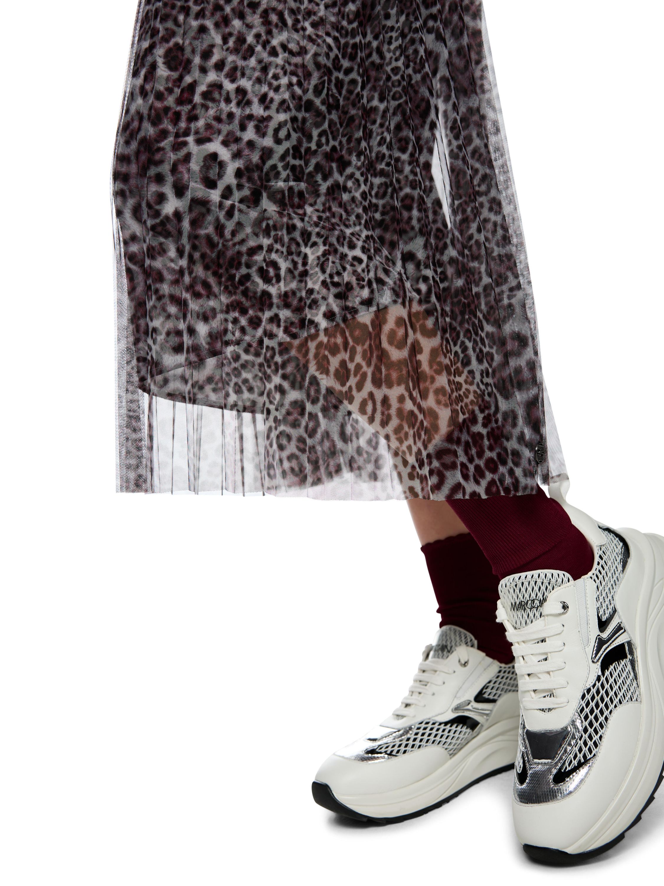 Plisseerock mit Leo Print - 293 - Violett