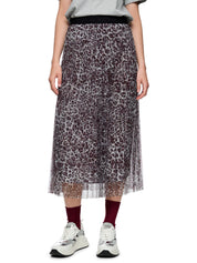 Plisseerock mit Leo Print - 293 - Violett