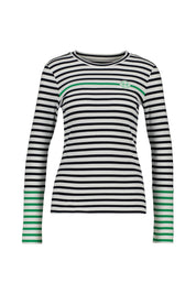 Langarmshirt aus Rippstrick - 554 - Blau