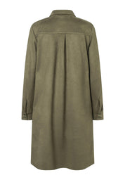 Freizeitkleid Midi in Wildlederoptik - 0660 - Grün