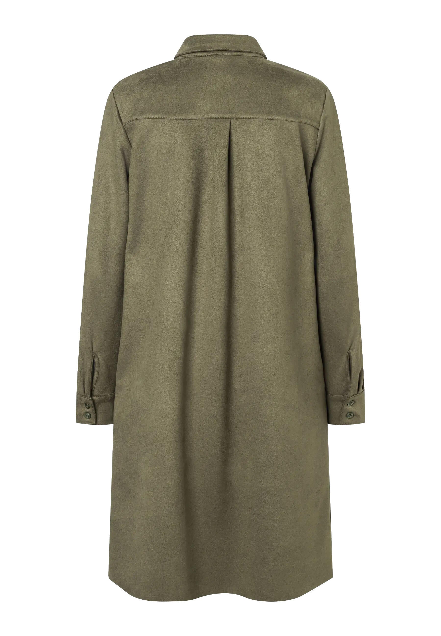 Freizeitkleid Midi in Wildlederoptik - 0660 - Grün
