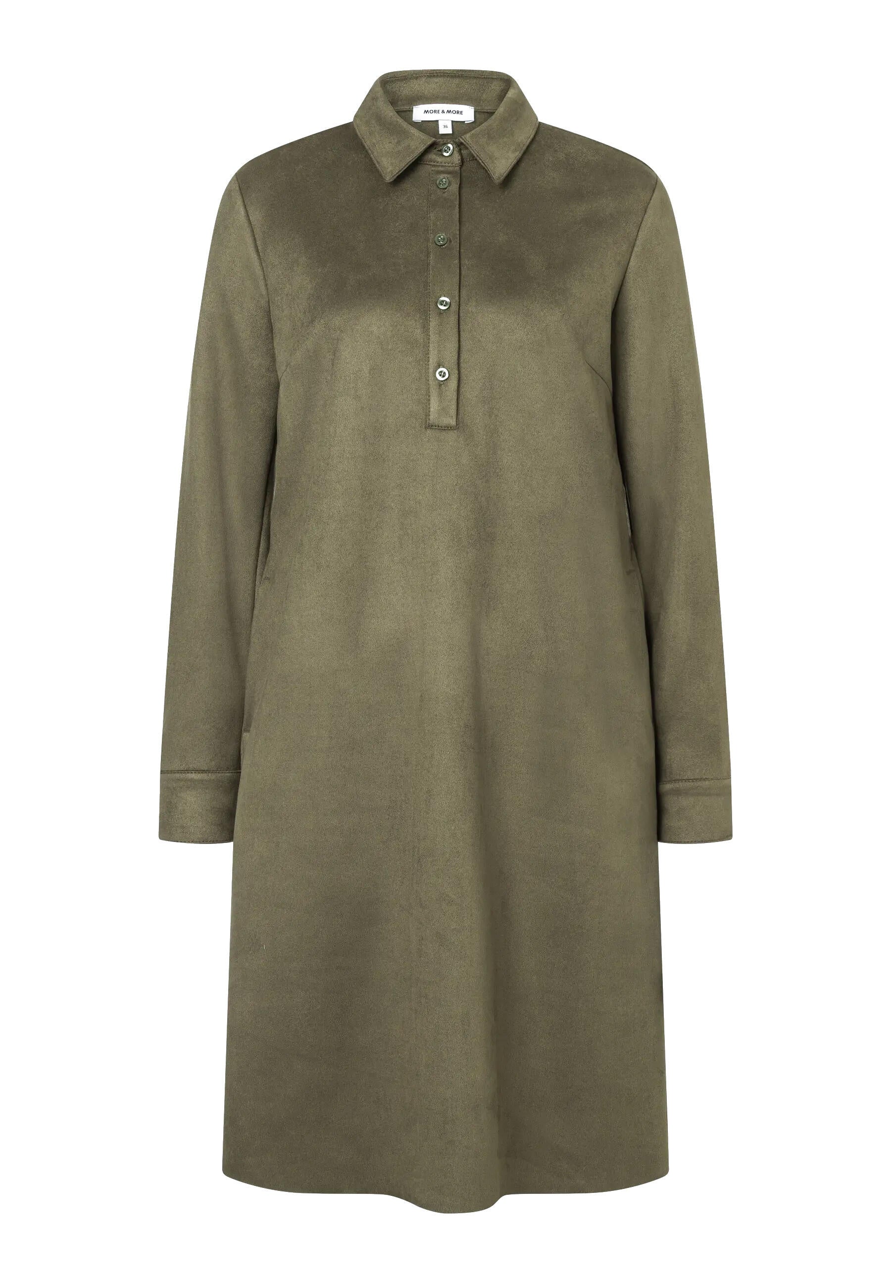 Freizeitkleid Midi in Wildlederoptik - 0660 - Grün