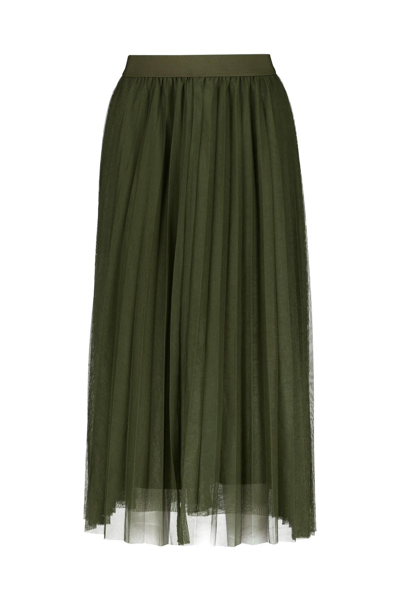 Faltenrock Midi aus Mesh - 0660 - Grün