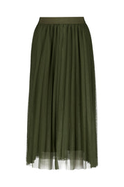 Faltenrock Midi aus Mesh - 0660 - Grün