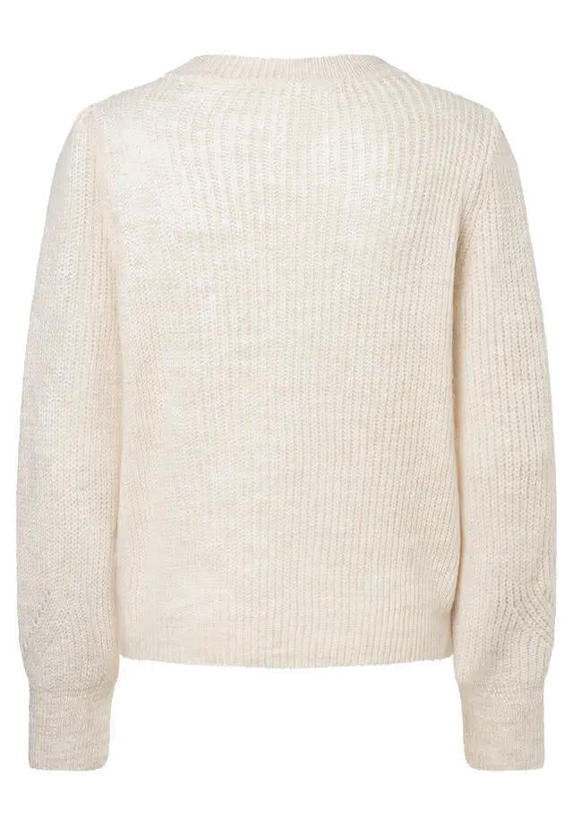 Strickpullover mit Rippen-Struktur - 0038 - Creme