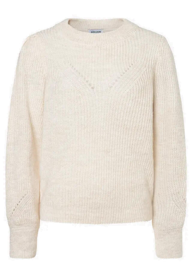 Strickpullover mit Rippen-Struktur - 0038 - Creme