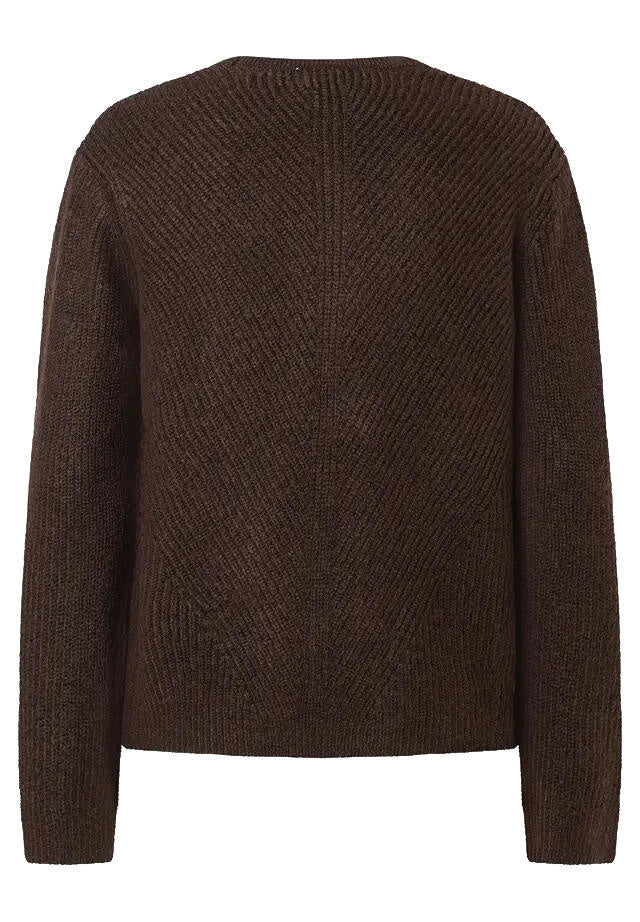 Strickpullover mit V-Neck - 0279 - Braun