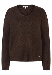 Strickpullover mit V-Neck - 0279 - Braun