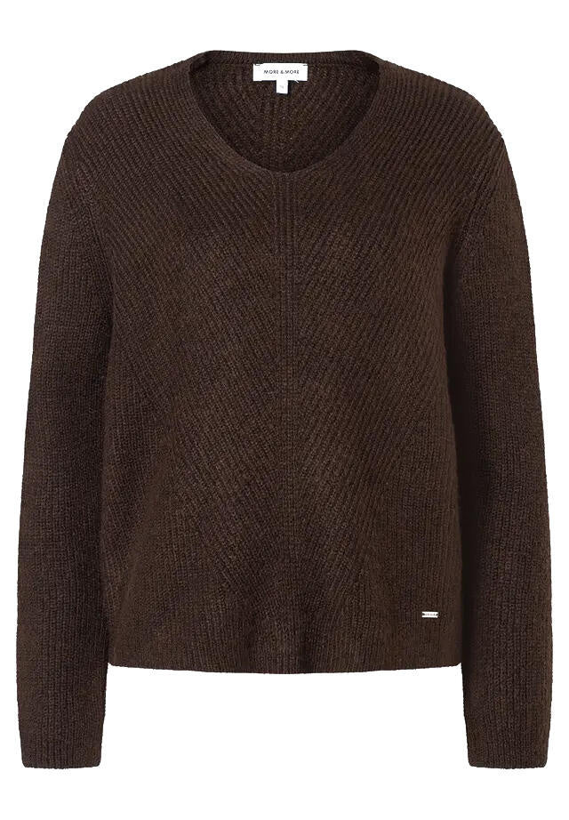 Strickpullover mit V-Neck - 0279 - Braun