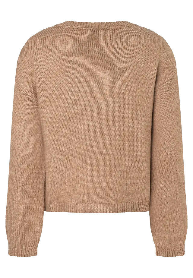 Strickpullover mit Applikation - 0249 - Beige