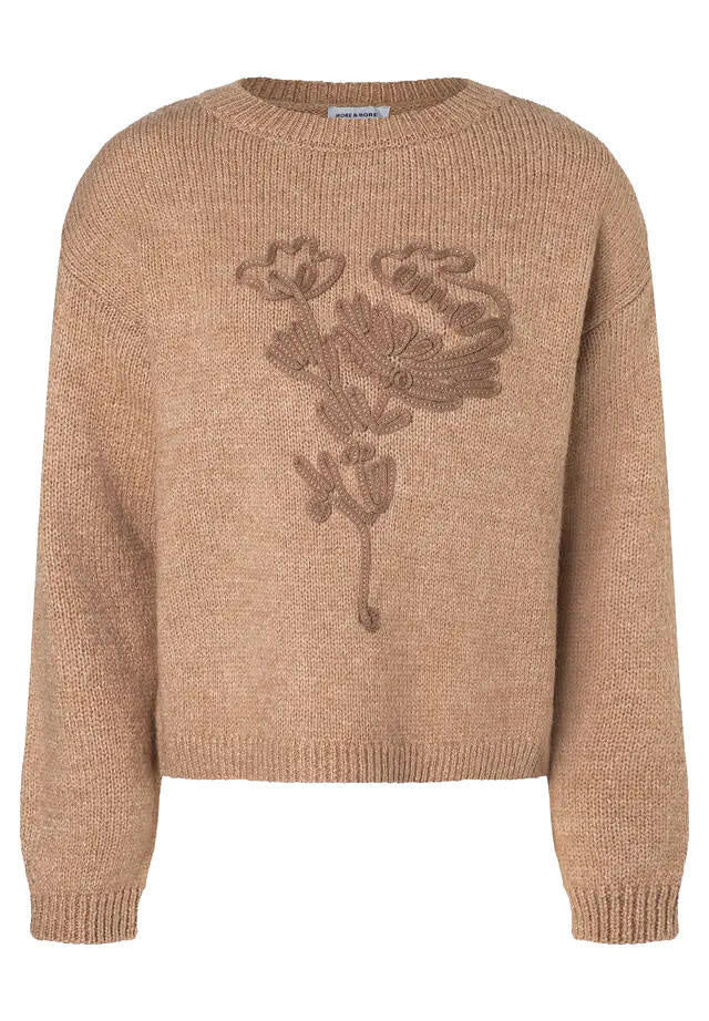 Strickpullover mit Applikation - 0249 - Beige