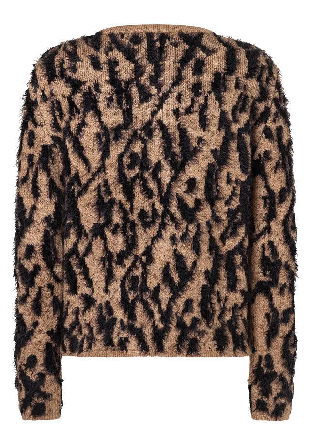 Strick-Cardigan mit Animalprint - 2243 - Braun