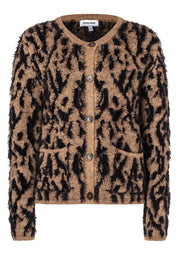 Strick-Cardigan mit Animalprint - 2243 - Braun