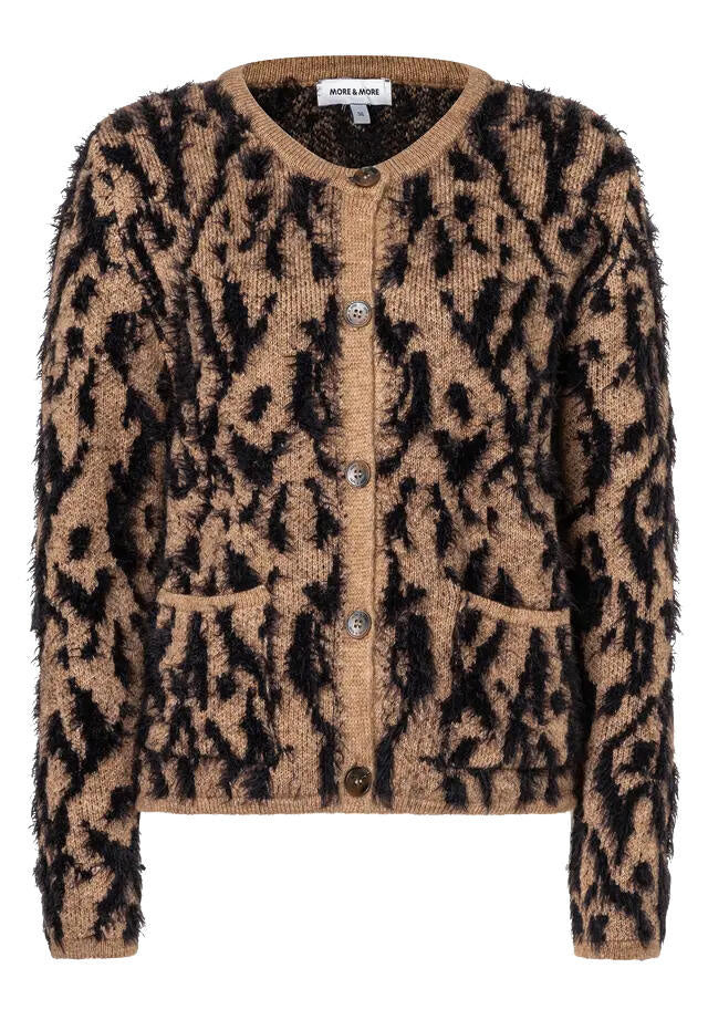 Strick-Cardigan mit Animalprint - 2243 - Braun