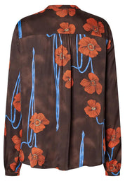 Satinbluse aus Viskose - 4284 - Braun