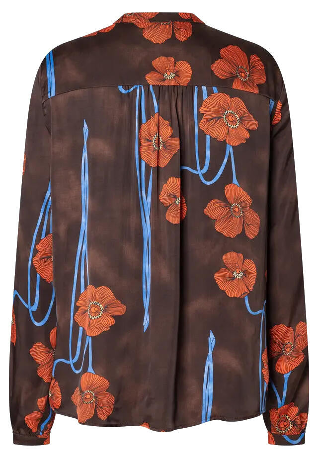 Satinbluse aus Viskose - 4284 - Braun