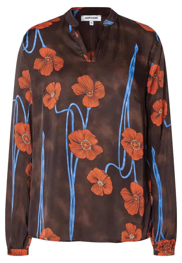 Satinbluse aus Viskose - 4284 - Braun