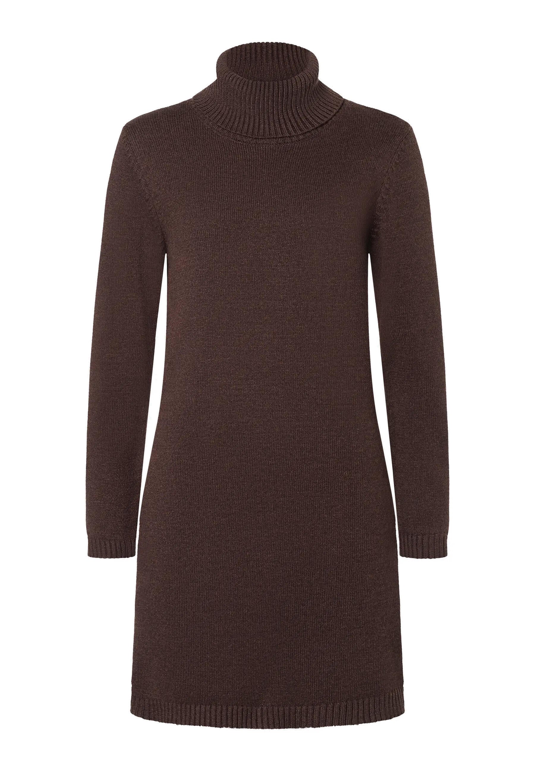 Strickkleid Midi aus Viskosemix - 0279 - Braun