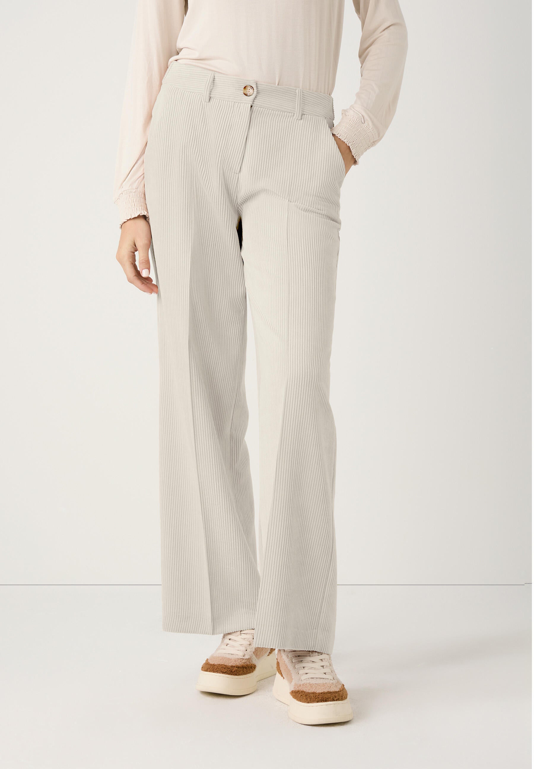 Cordhose Wide Leg - 0031 - Creme