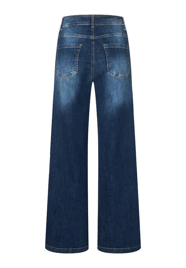 Jeans Wide Leg mit Tunnelzug - 0963 - Blau