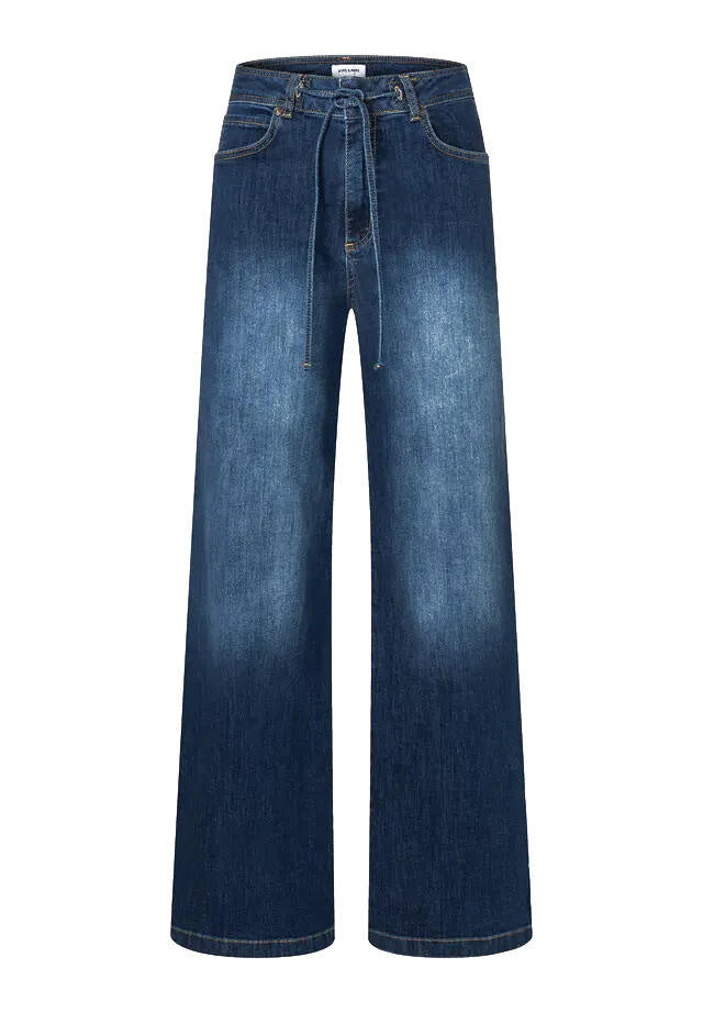Jeans Wide Leg mit Tunnelzug - 0963 - Blau