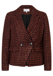 Blazer mit Hahnentrittmuster - 3790 - Rot
