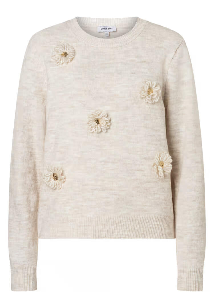 Strickpullover mit Rundhalsausschnitt - 0038 - Beige