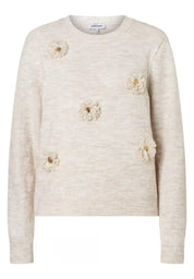 Strickpullover mit Rundhalsausschnitt - 0038 - Beige