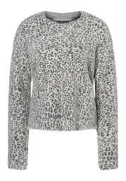Strickpullover mit Animalprint - 2041 - Grau