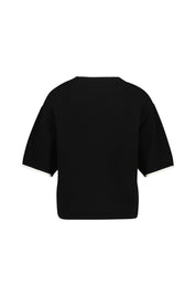 Strick-T-Shirt aus Viskosemix - 0790 - Schwarz