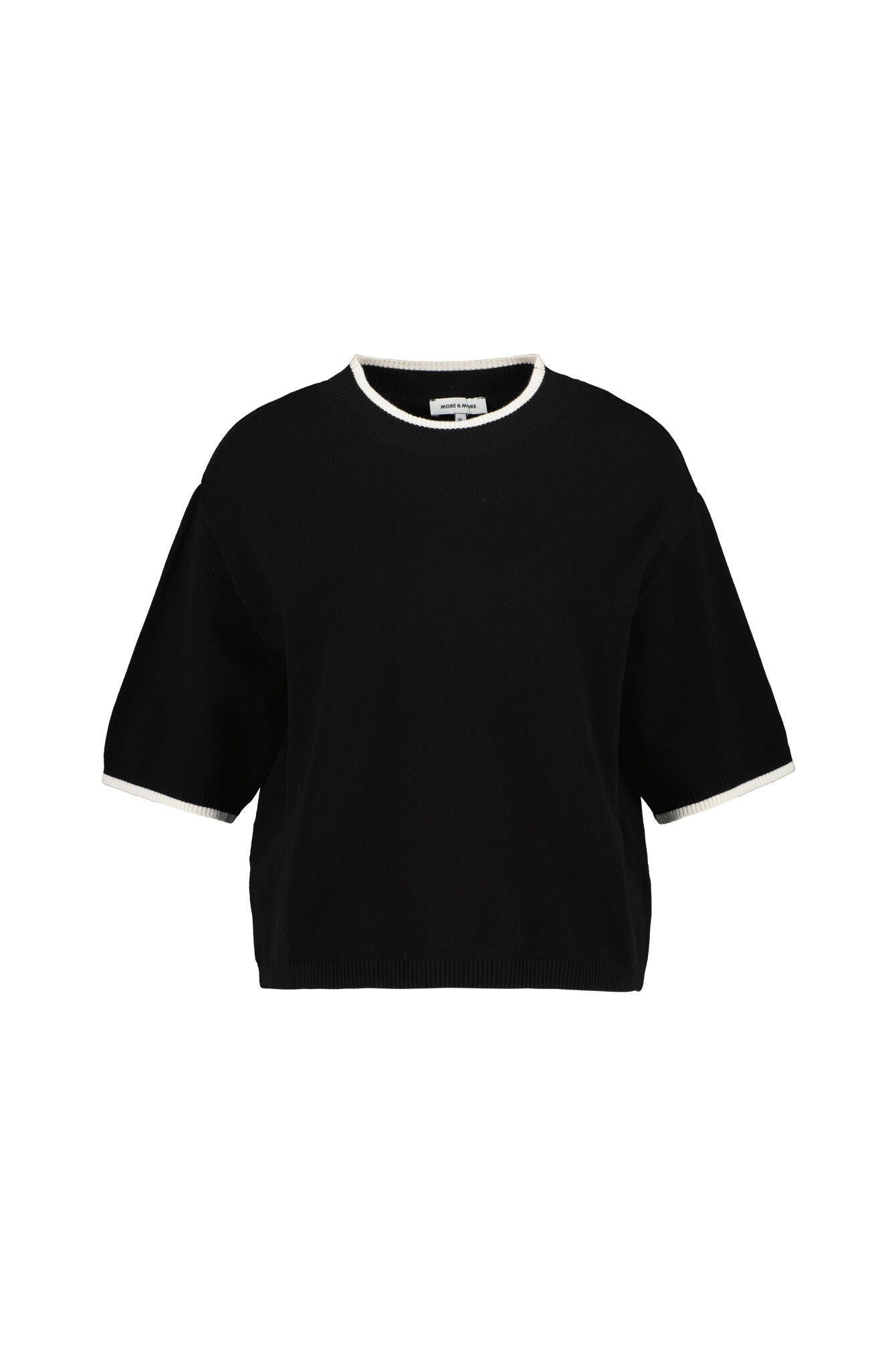 Strick-T-Shirt aus Viskosemix - 0790 - Schwarz