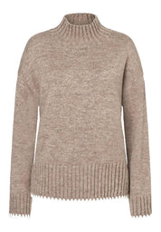 Strickpullover mit Stehkragen - 0260 - Beige