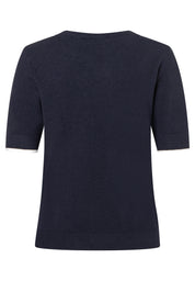 Strick-T-Shirt aus Viskosemix - 0375 - Blau