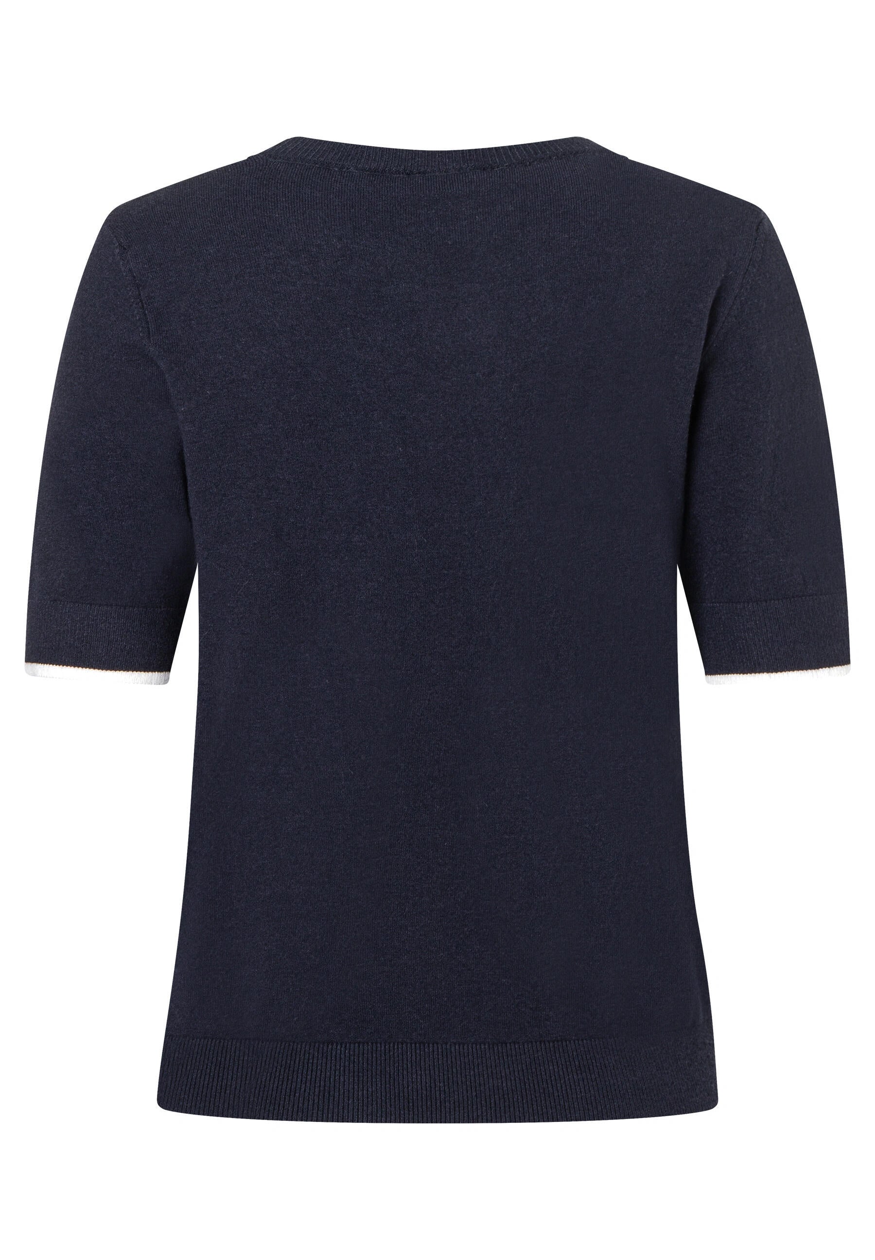 Strick-T-Shirt aus Viskosemix - 0375 - Blau