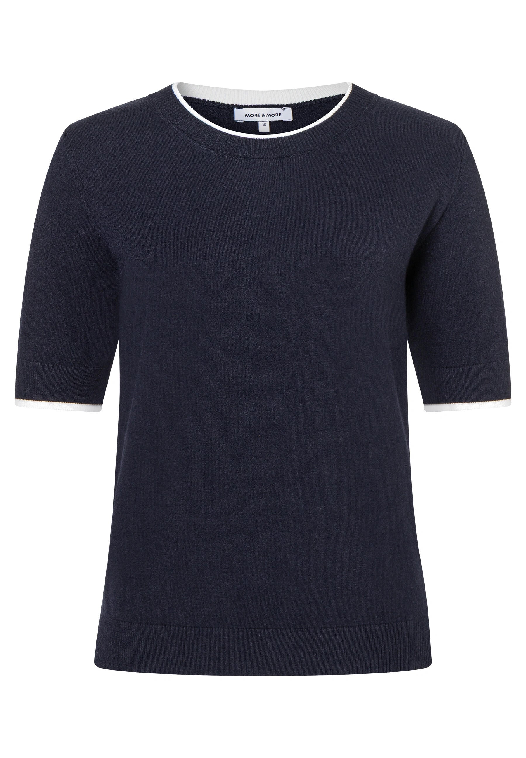 Strick-T-Shirt aus Viskosemix - 0375 - Blau