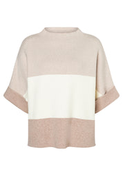 Strick-T-Shirt aus Viskosemix - 2214 - Beige