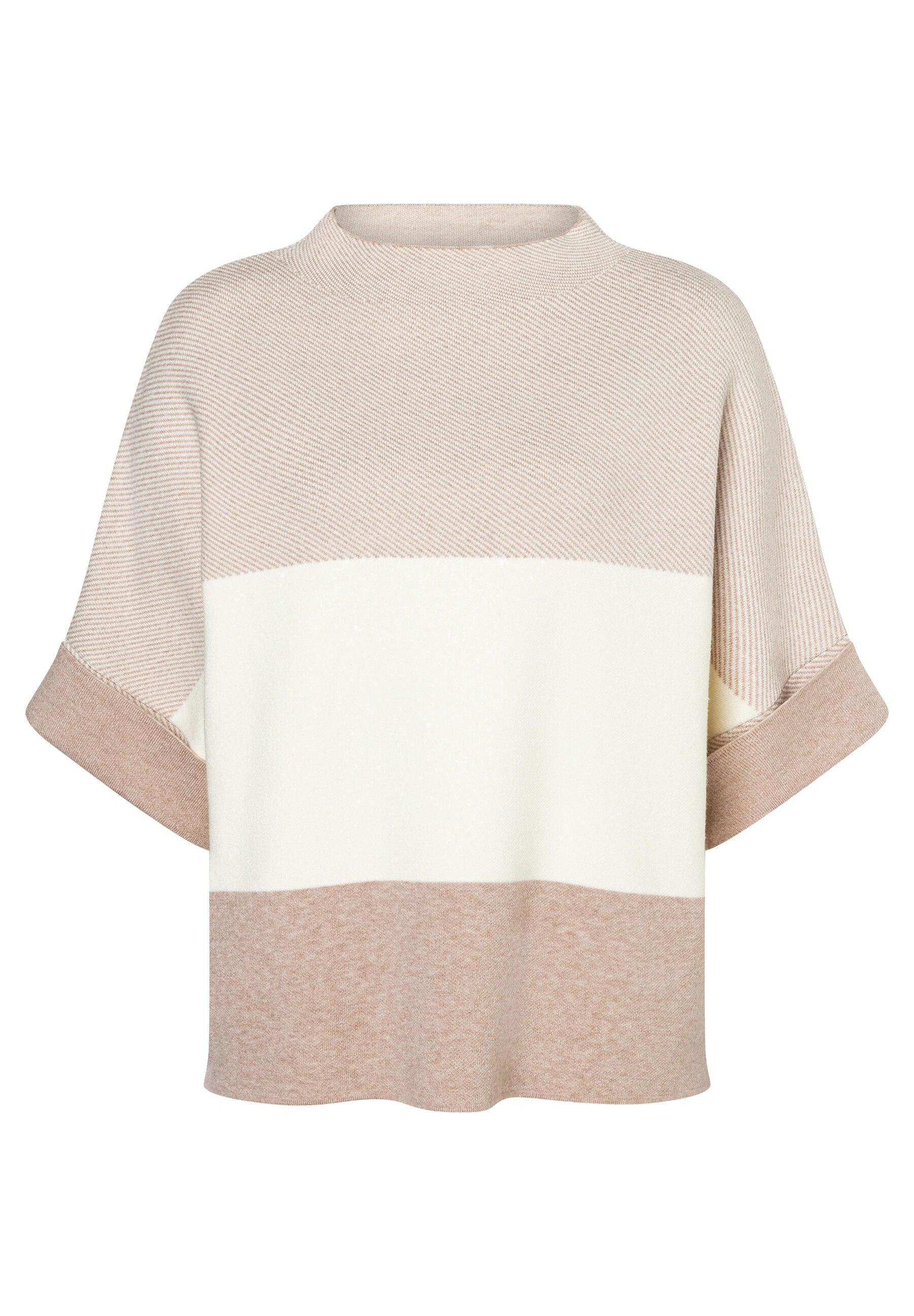 Strick-T-Shirt aus Viskosemix - 2214 - Beige